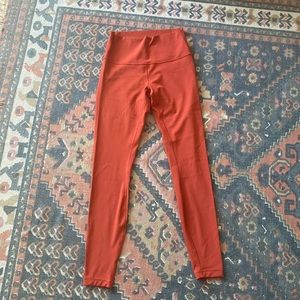 Rust High Rise Wunder Under Lululemon Leggings 28”